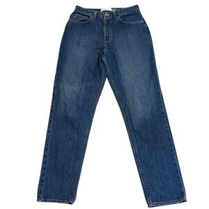 VTG 90s Gap Classic High Rise Tapered Mom Jeans Dark Blue Fade Cotton 10/28x30